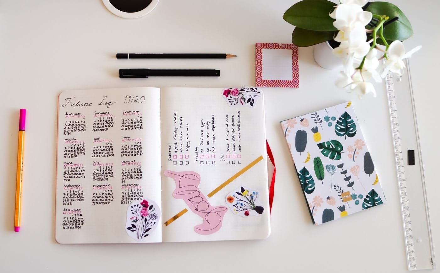 A bullet journal setup