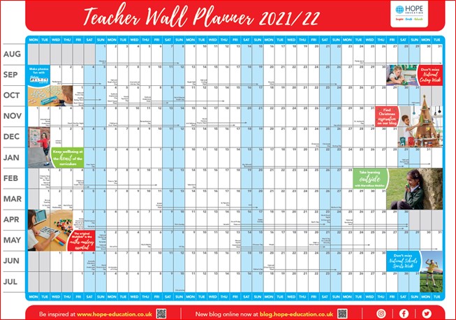 Free download: Academic year activity wall planner 2021/22