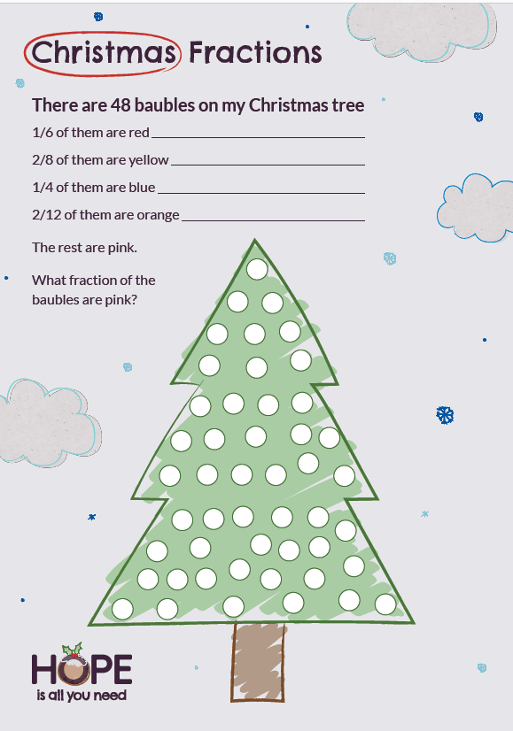 Christmas tree worksheet